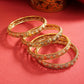 Priyaasi Women Set of 4 Gold-Polished Red & Green Stones Studded Floral Jali work Bangles - Noz2Toz