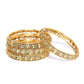 Priyaasi Women Set of 4 Gold-Polished Red & Green Stones Studded Floral Jali work Bangles - Swadesiicart