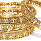 Priyaasi Women Set of 4 Gold-Polished Red & Green Stones Studded Floral Jali work Bangles - Swadesiicart