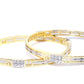 Priyaasi Women Dual Toned AD Studded Geometric Pattern Bangles Set Of 2 - Swadesiicart