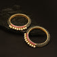 Priyaasi Women Set Of 2 Matte Gold Finish Stones And Pearl Studded Multicolor Bangles - Noz2Toz