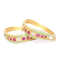 Priyaasi Women Set Of 2 Matte Gold AD And Maroon Stone Studded Mint Green Curved Shape Bangles - Swadesiicart