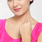 Priyaasi Women Gold-Polished American Diamond & Ruby Studded Openable Bangle - Swadesiicart