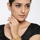 Priyaasi Women Set Of 2 Gold-Polished Kundan Studded Off-White Bead Drop Bangles - Swadesiicart