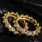 Priyaasi Women Ruby Kundan Gold-Polished Set of 2 Bangle Set - Noz2Toz
