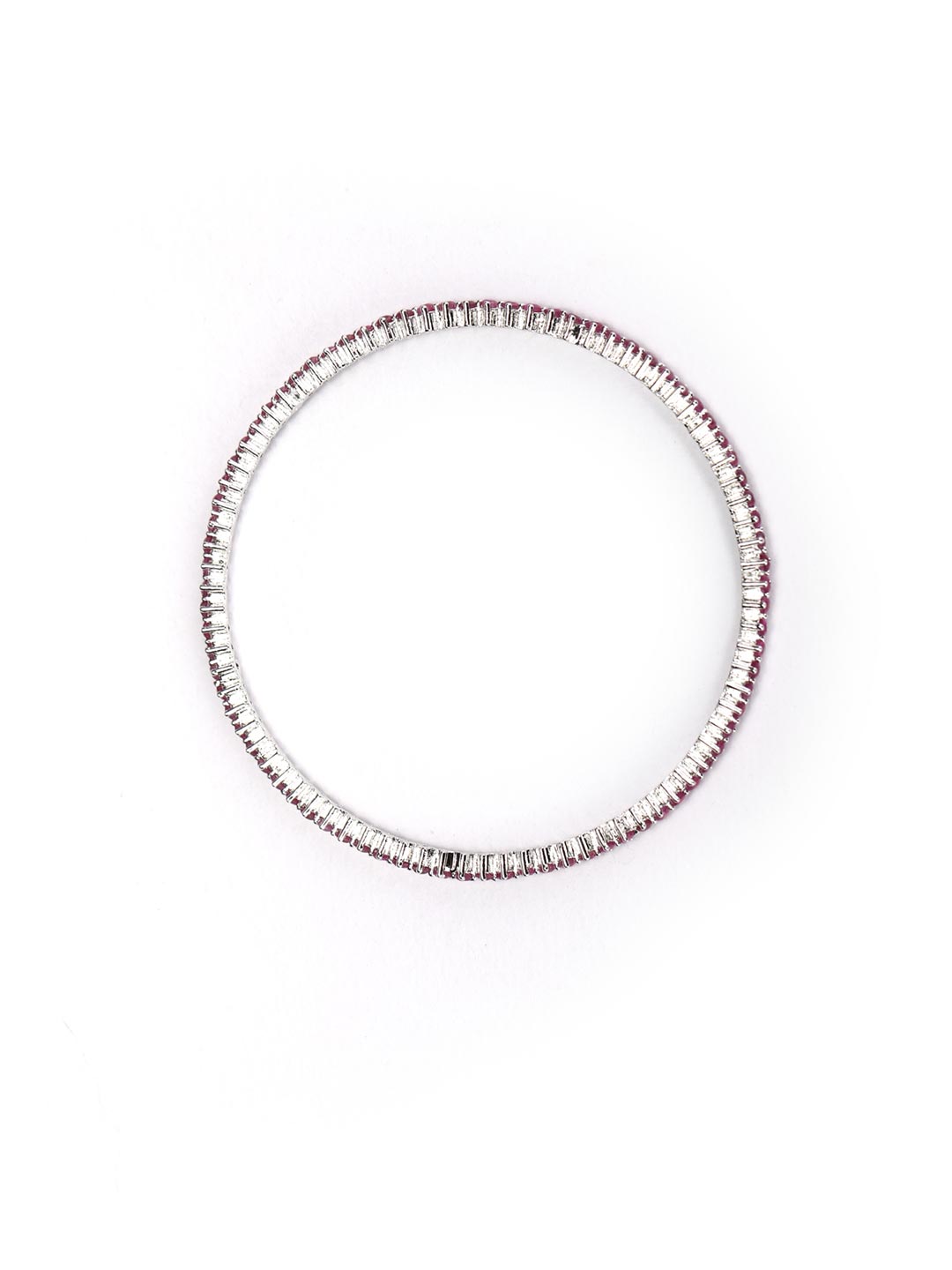 Priyaasi Women Purple Stones Silver Plated Bangles Set - Swadesiicart