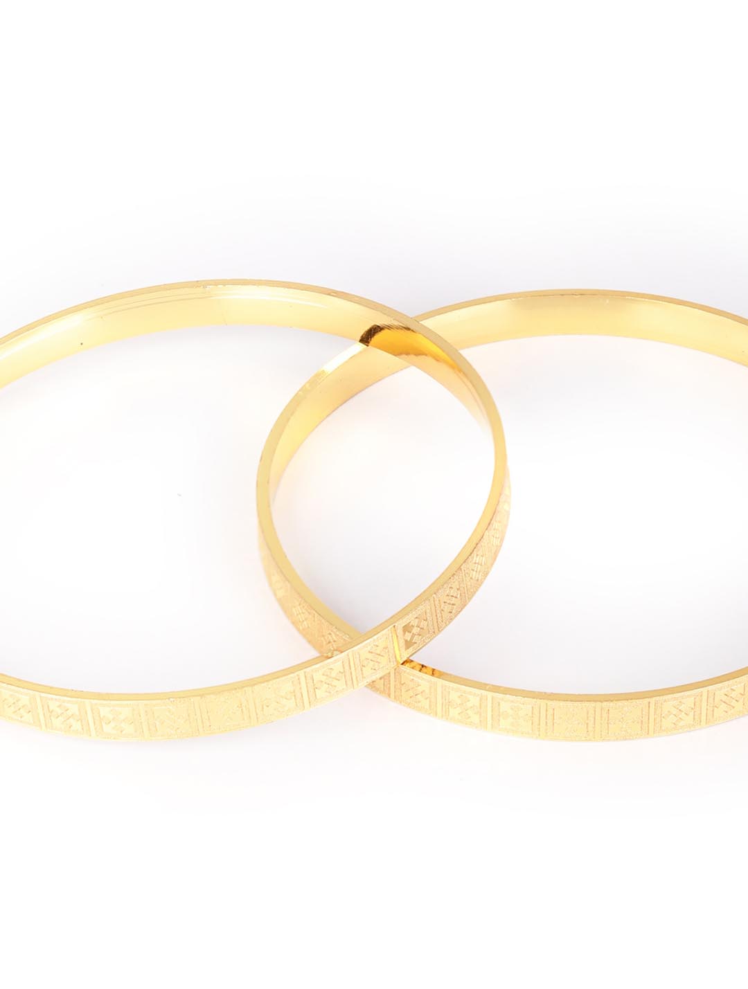 Priyaasi Women Set of 2 Gold-Polished Bangles Set - Swadesiicart