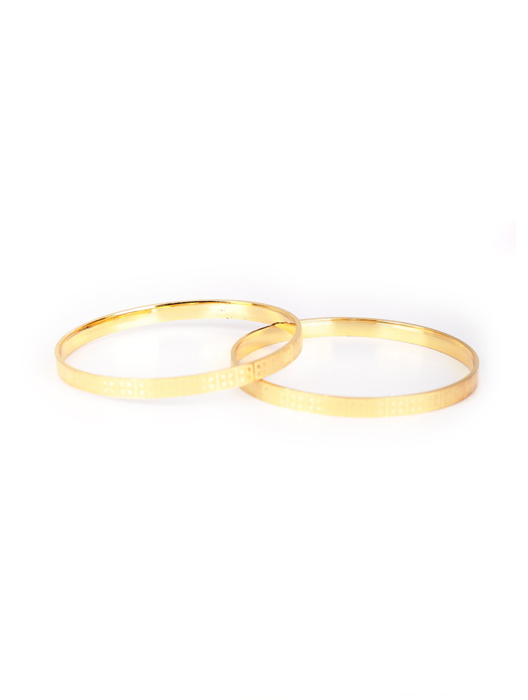Priyaasi Women Set of 2 Gold-Polished Bangles Set - Swadesiicart