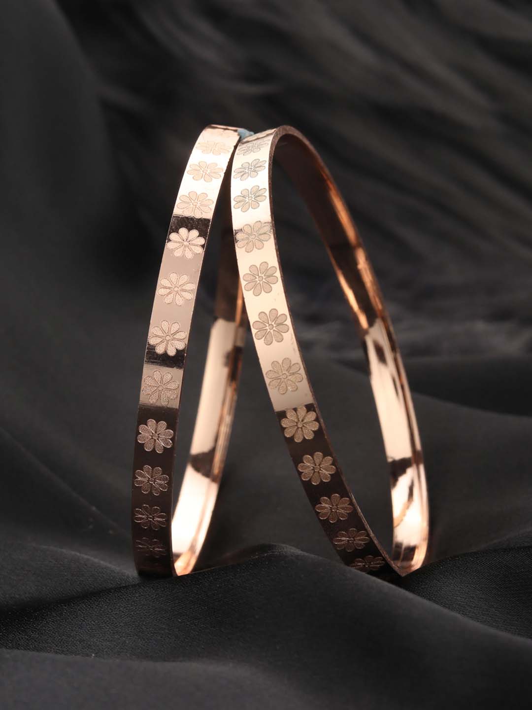 Priyaasi Women Set of 2 Rose Gold-Polished Bangles Set - Noz2Toz