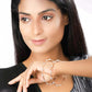 Priyaasi Women Set of 2 American Diamond Rose Gold-Polished Bangles Set - Swadesiicart