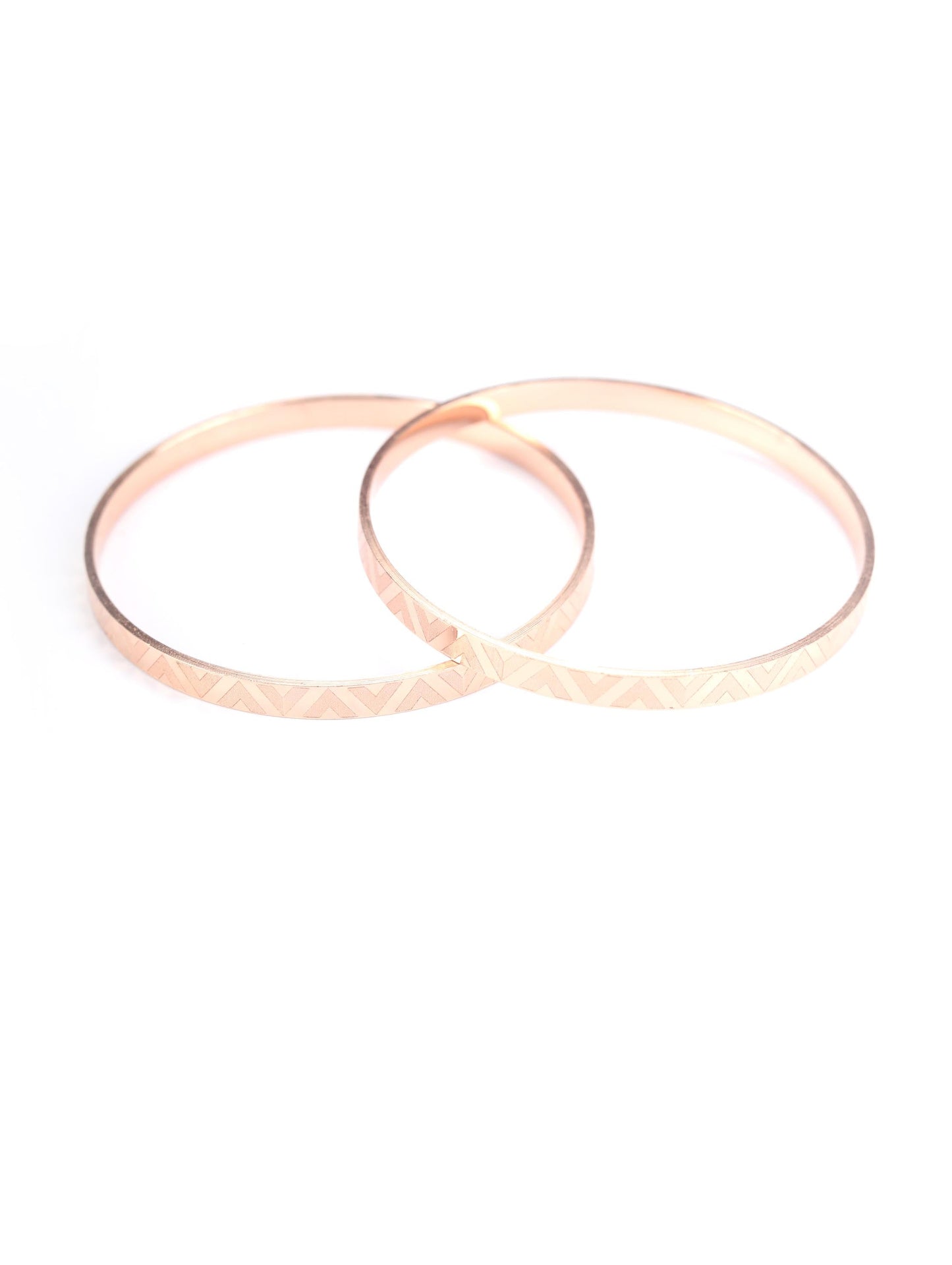 Priyaasi Women Rose Gold-Polished Set of 2 Bangle Set - Swadesiicart