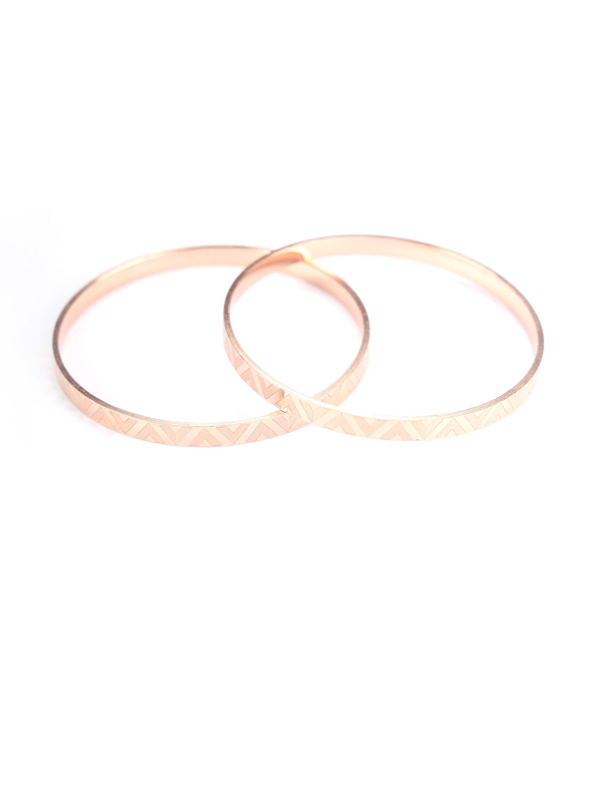 Priyaasi Women Rose Gold-Polished Set of 2 Bangle Set - Swadesiicart