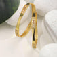 Priyaasi Women Green American Diamond Gold-Polished Set of 2 Bangle Set - Swadesiicart