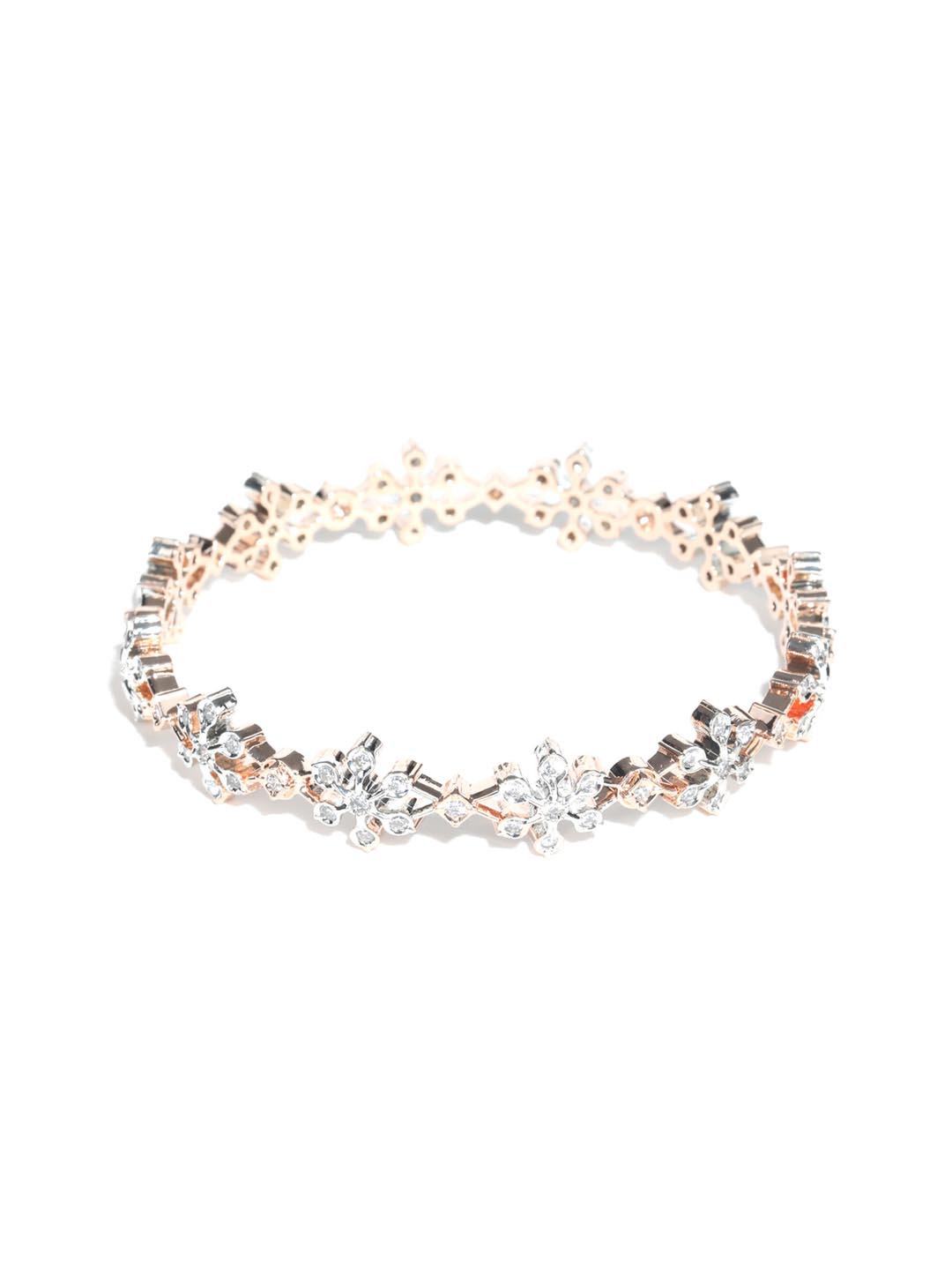 Priyaasi Women American Diamond Rose Gold-Polished Bangle Set - Swadesiicart