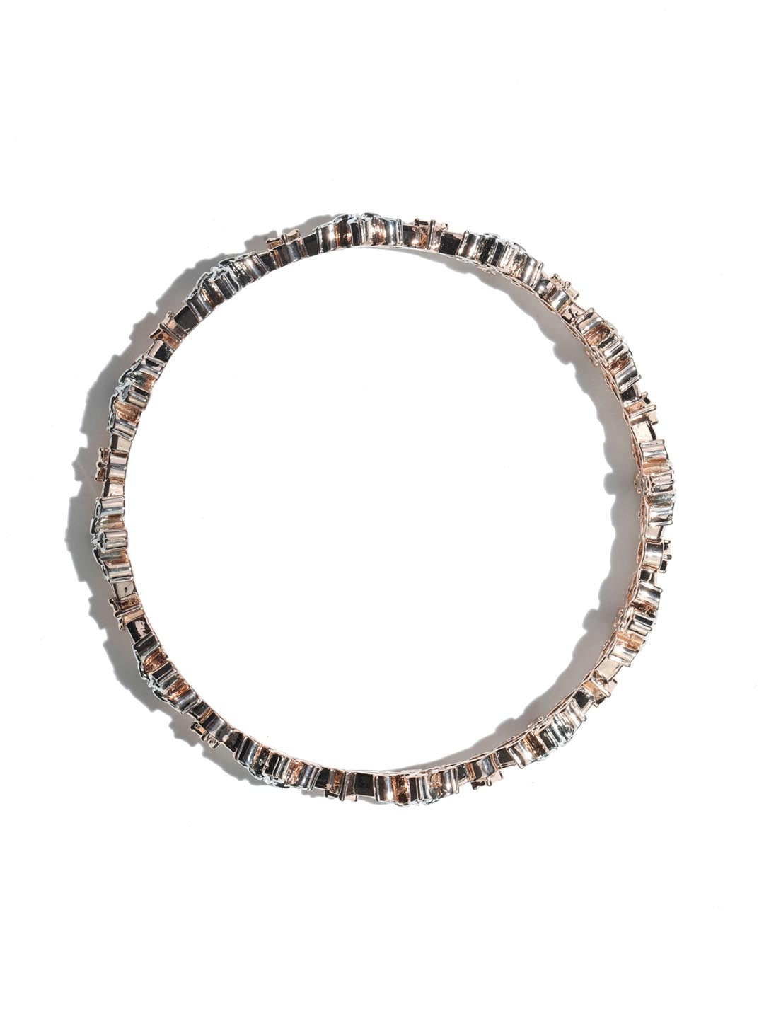 Priyaasi Women American Diamond Rose Gold-Polished Bangle Set - Swadesiicart