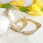 Priyaasi Women Square American Diamond Gold-Polished Set of 2 Bangles - Noz2Toz