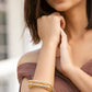 Priyaasi Women Square American Diamond Gold-Polished Set of 2 Bangles - Swadesiicart