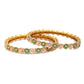 Priyaasi Women Gold-Polished Meenakari Floral Set of 2 Bangles - Swadesiicart