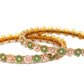 Priyaasi Women Gold-Polished Meenakari Floral Set of 2 Bangles - Swadesiicart