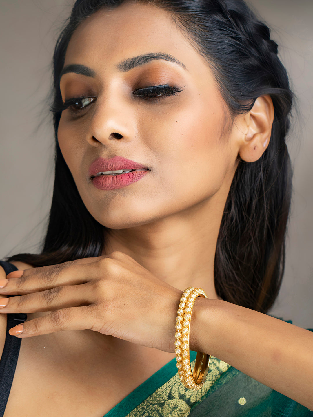 Priyaasi Women Gold-Polished Pearls Studded Set of 2 Bangles - Swadesiicart