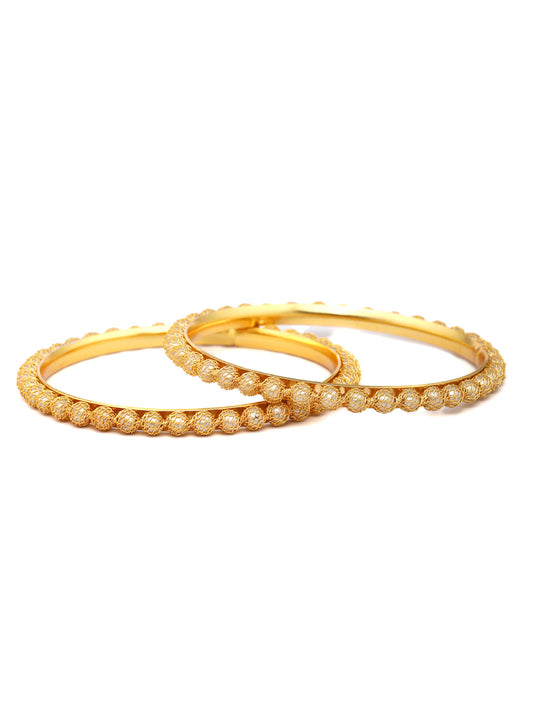 Priyaasi Women Gold-Polished Pearls Studded Set of 2 Bangles - Swadesiicart