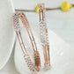 Priyaasi Women Elegant Floral American Diamond Rose Gold Bangles Set of 2 - Noz2Toz