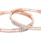 Priyaasi Women Elegant Floral American Diamond Rose Gold Bangles Set of 2 - Swadesiicart