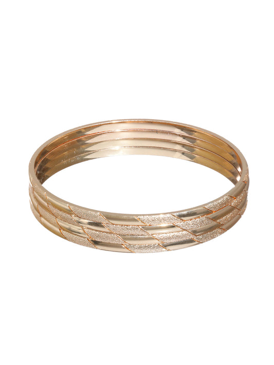 Priyaasi Women Classic Rose Gold-Polished Bangle Set of 4 - Swadesiicart
