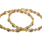 Priyaasi Women Floral Studded Gold-Polished Bangle Set of 2 - Swadesiicart