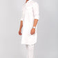 Bluesaanchi Men's Pathani White Color Kurta With Trouser Pant | Swadesiicart