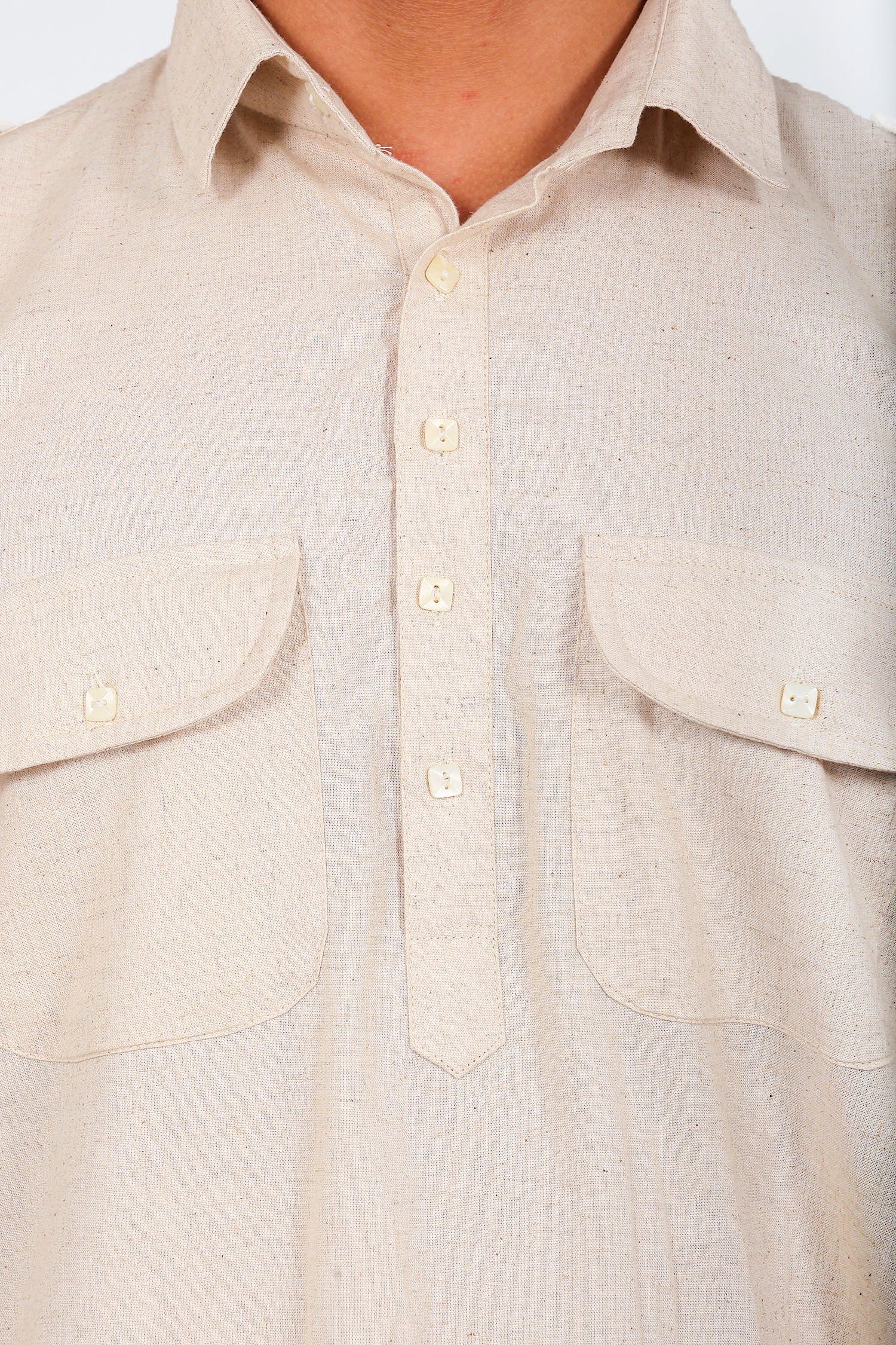 Bluesaanchi Men's Pathani Cream Color Kurta With Trouser Pant | Swadesiicart