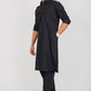 Bluesaanchi Men's Pathani Black Color Kurta With Trouser Pant | Swadesiicart