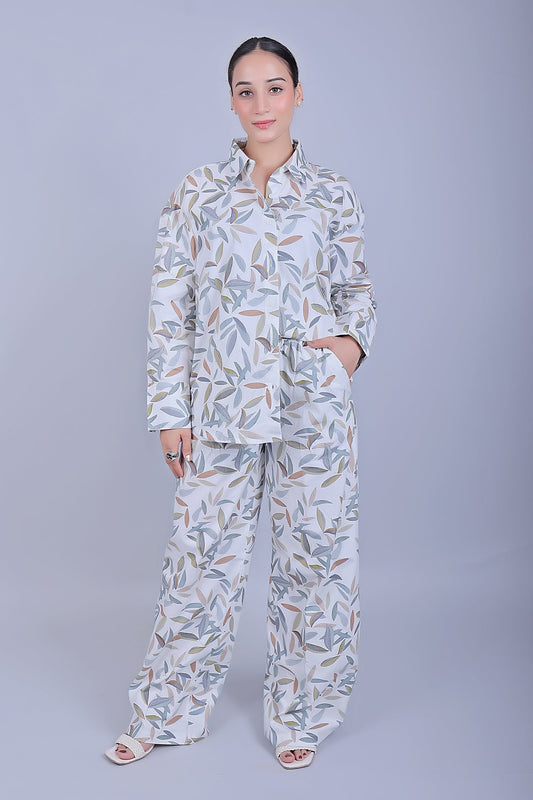 Bluebird Women's Printed Co-ord Set Gentle Leaf - Swadesiicart