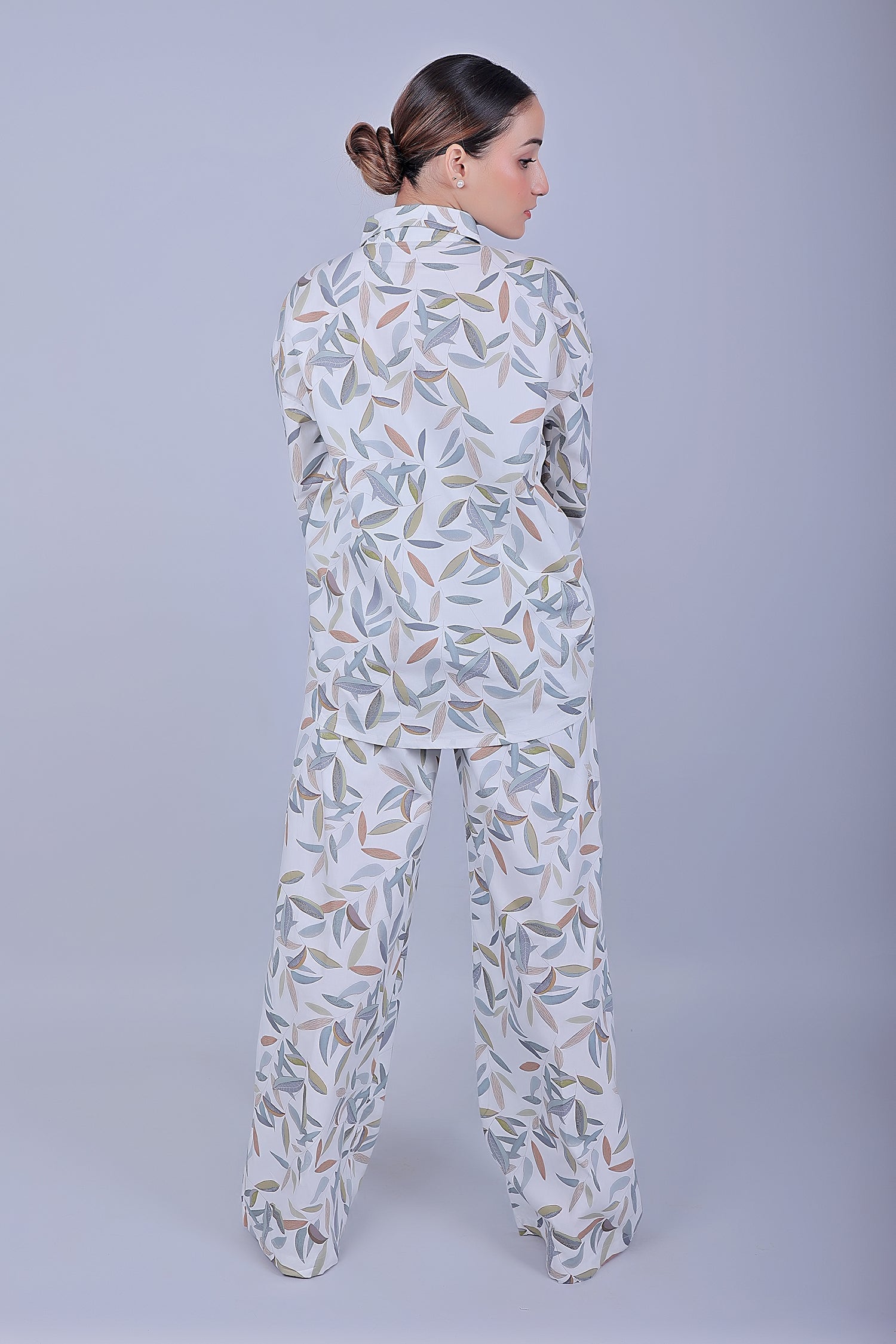 Bluebird Women's Printed Co-ord Set Gentle Leaf - Swadesiicart