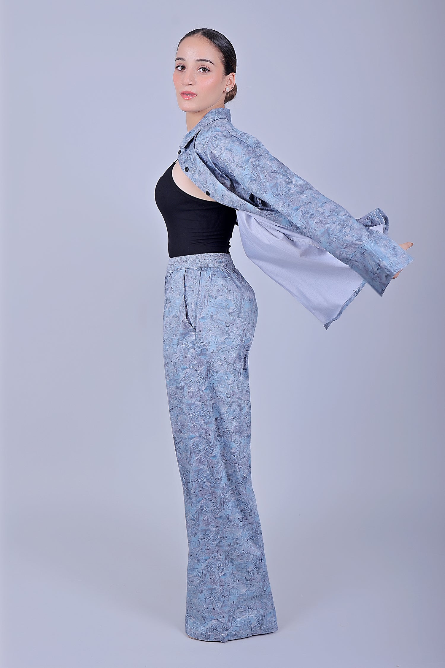 Bluebird Women's Printed Co-ord Set Rock Blue - Swadesiicart