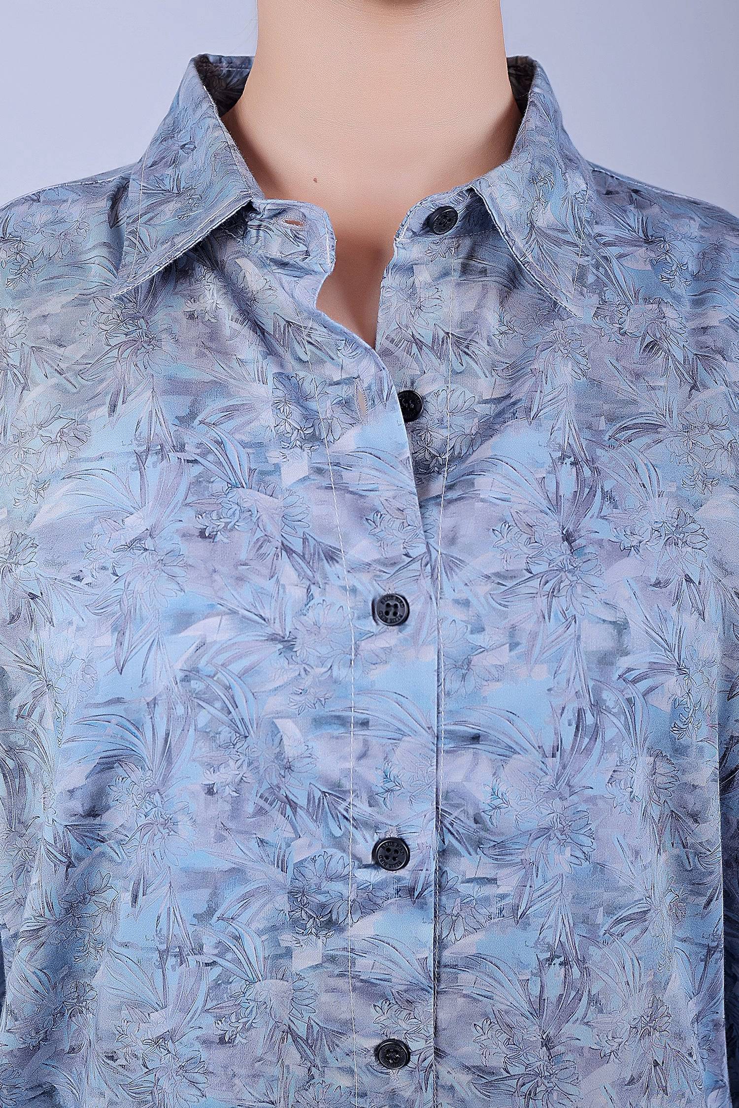 Bluebird Women's Printed Co-ord Set Rock Blue - Swadesiicart