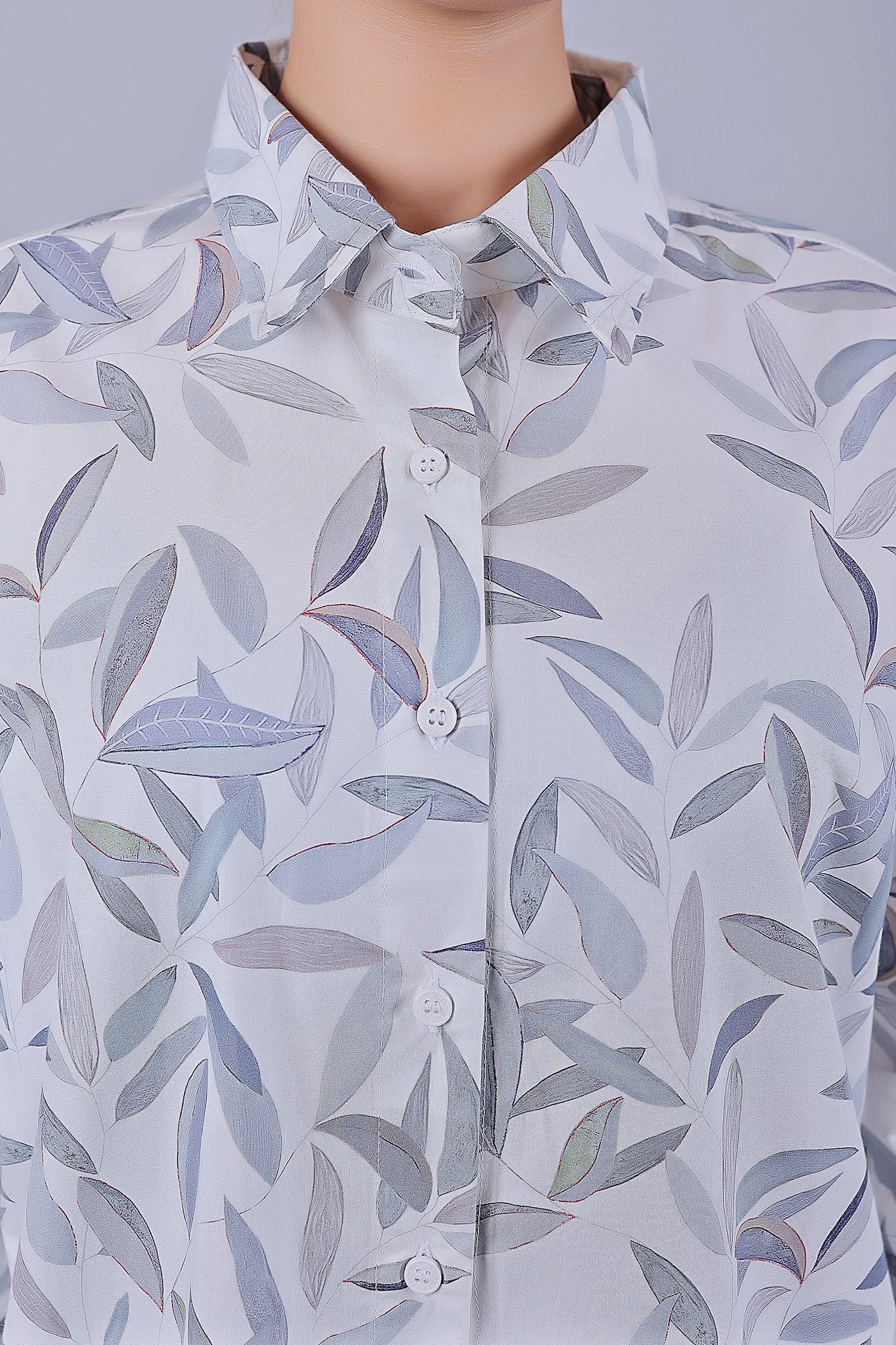 Bluebird Women's Printed Co-ord Set White Leaf - Swadesiicart