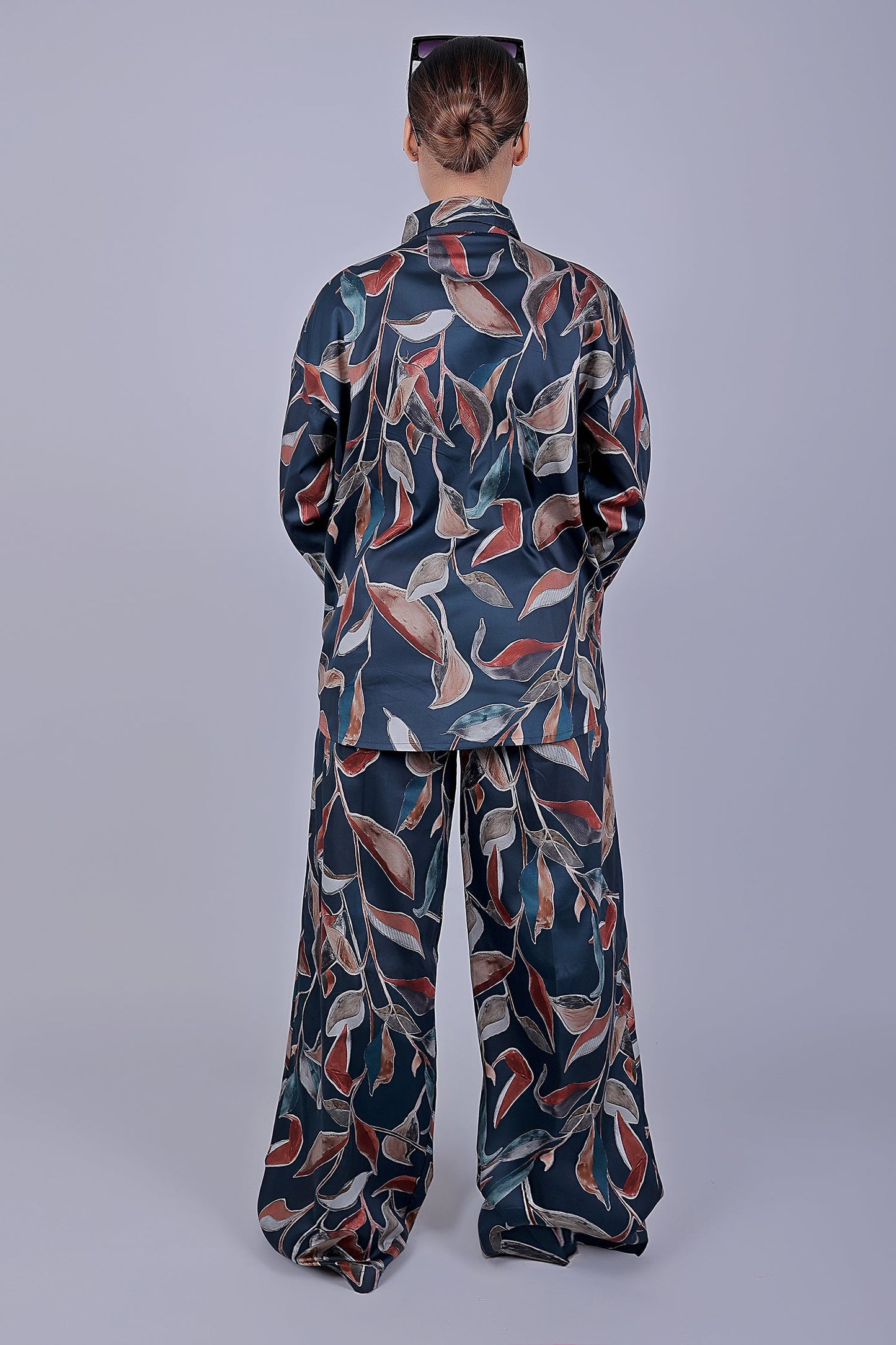 Bluebird Women's Printed Co-ord Set Dark Blue - Swadesiicart