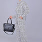 Bluebird Women's Printed Co-ord Set Black and White - Swadesiicart
