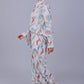 Bluebird Women's Printed Co-ord Set White Orange Leaf - Swadesiicart