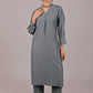 Bluesaanchi Women's Grey Kurti With Trouser Pajama Set | Swadesiicart