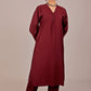 Bluesaanchi Women's Maroon Kurti With Trouser Pajama Set | Swadesiicart