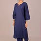 Bluesaanchi Women's Royal Blue Kurti With Trouser Pajama Set | Swadesiicart