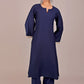 Bluesaanchi Women's Royal Blue Kurti With Trouser Pajama Set | Swadesiicart