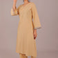Bluesaanchi Women's Beige Kurti Pajama Set | Swadesiicart