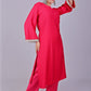 Bluesaanchi Women's Hot Pink Kurti Pajama Set | Swadesiicart