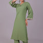 Bluesaanchi Women's Light Green Kurti Pajama Set | Swadesiicart