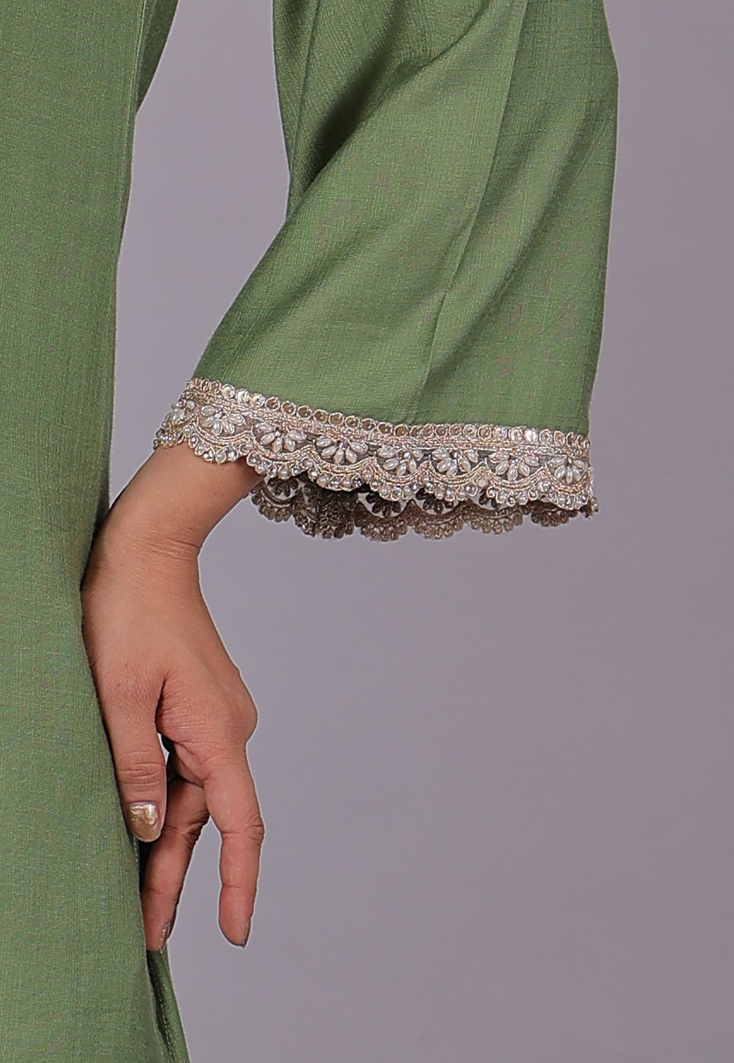 Bluesaanchi Women's Light Green Kurti Pajama Set | Swadesiicart