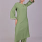 Bluesaanchi Women's Light Green Kurti Pajama Set | Swadesiicart
