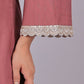 Bluesaanchi Women's Mauve Kurti Pajama Set | Swadesiicart
